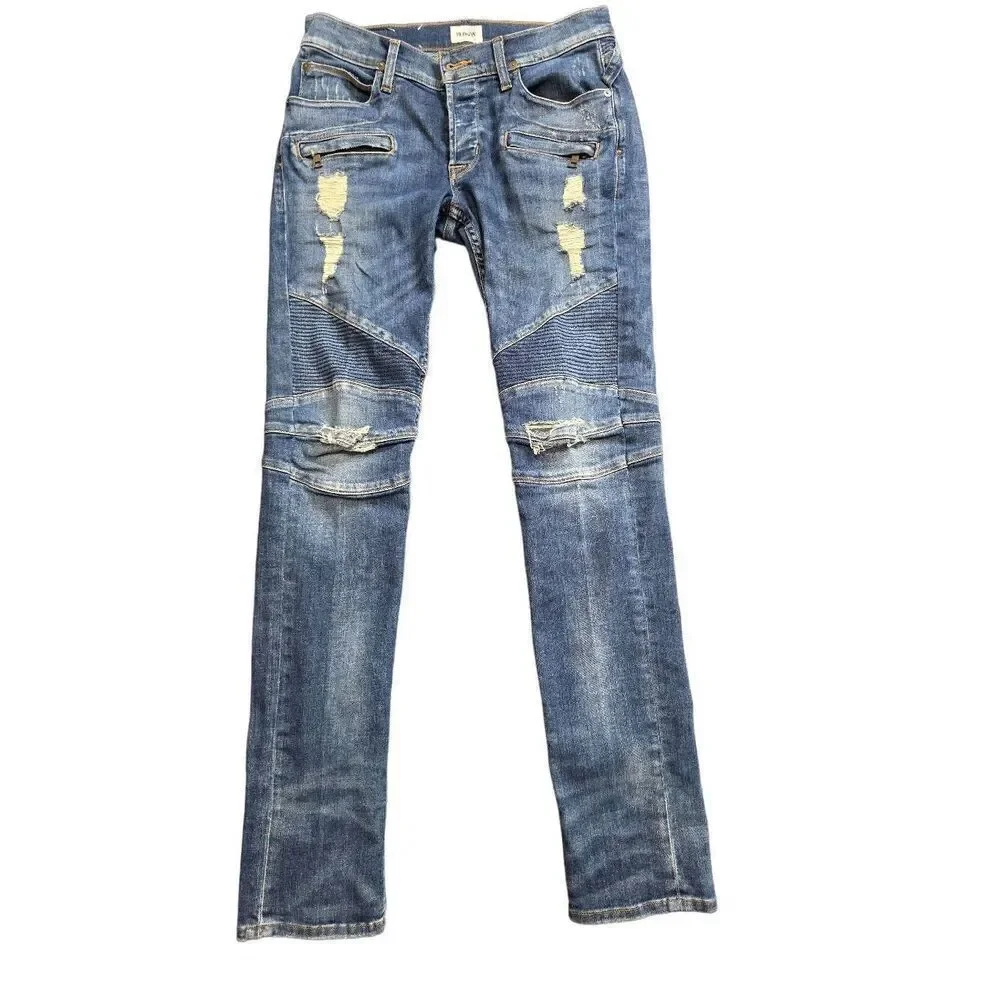Hudson Jeans Blinder Biker Distressed Skinny Jeans